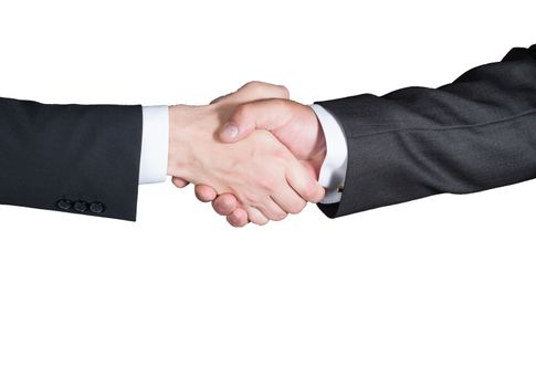 Handshake, Successful businessmen shaking hands, isolated on white background.