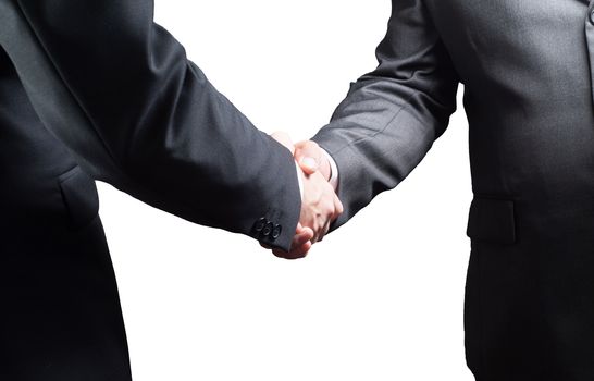 Handshake, Successful businessmen shaking hands, isolated on white background.