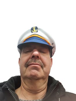 Portrait of a ship's captain with captain's hat