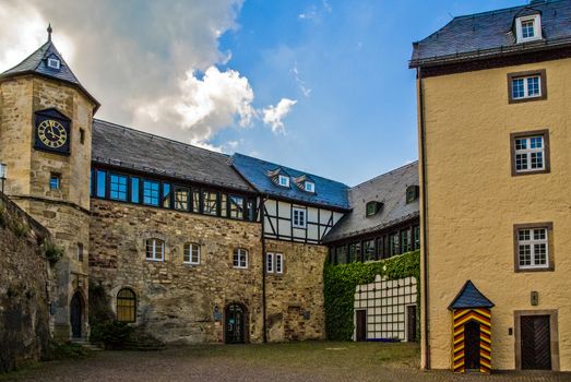 Ancient inner yard of old castle in Germany