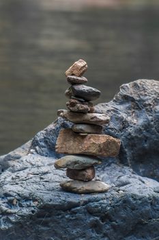 Stones stacked on top of each other at river 2