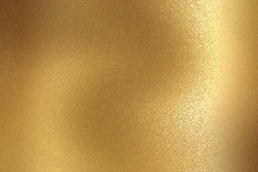 Refraction on gold metal wall texture, abstract background