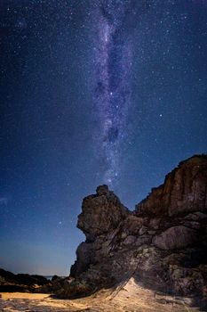 Queen Victoria Rock under a sky full of stars and the Milky Way