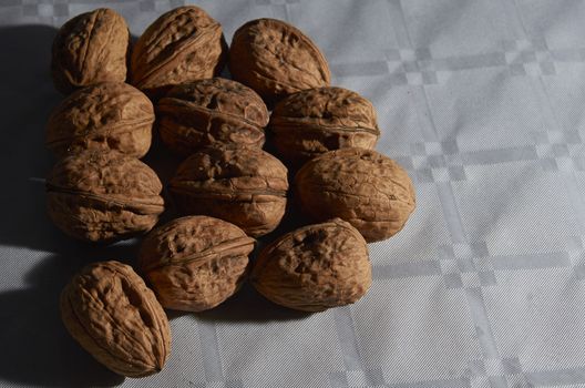 Just a dozen nuts on the table