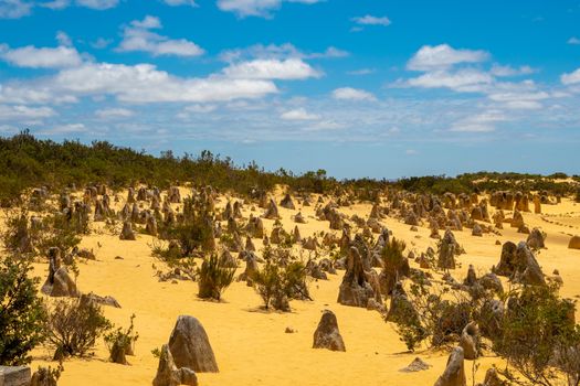The Pinnacles Desert in Western Australia close to the Indian Ocean