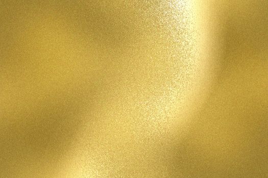 Reflection of wave gold metal wall, texture background