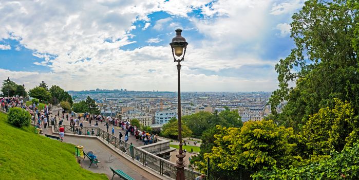 Panorama view from the hill of sacre coeur summer paris
