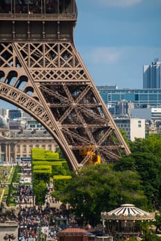 Pillar of Eiffel Tower Tour Eiffel blue sky steel structure