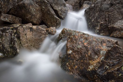 Long exposure rocks river water waterfall