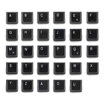 Alphabet black keys from keyboard key letters