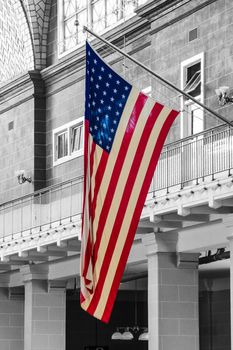 United States of America flag star spangled banner stars and stripes Ellis Island Immigrant Building