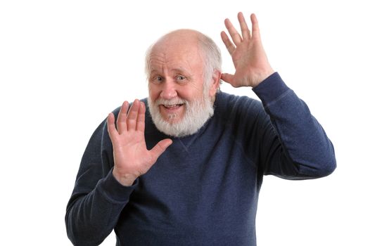 Middle age arab man wearing glasses over isolated background Smiling showing both hands open palms, presenting and advertising comparison and balance