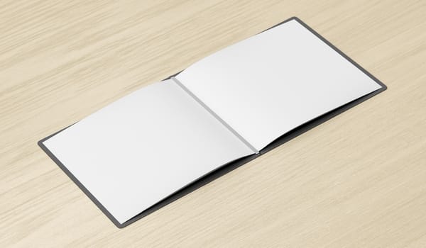 Blank restaurant menu on wood table