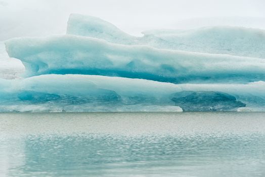 Closeup of iceberg in Fjallsarlon glacier lagoon in Vatnajokull National Park, Iceland