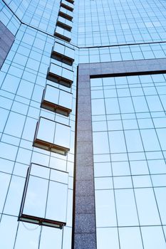 Low Angle View Of Tall Office Buildings. Vertical photo