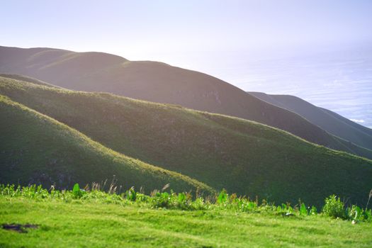 Green hills landscape in England, UK