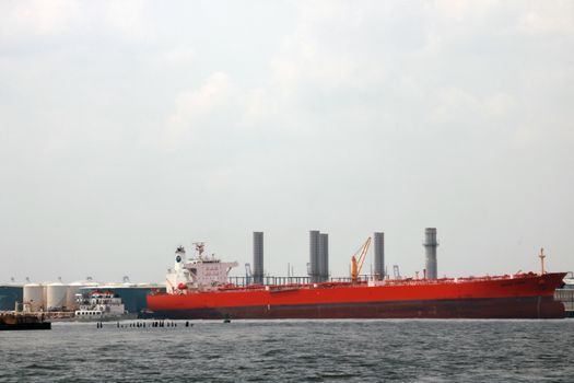 Logistics and transportation of International Container Cargo ship in the ocean at twilight sky, Freight Transportation, Shipping