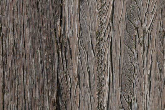 Top view of white planks wood pathway over sea at the port. Close up vintage flooring timber