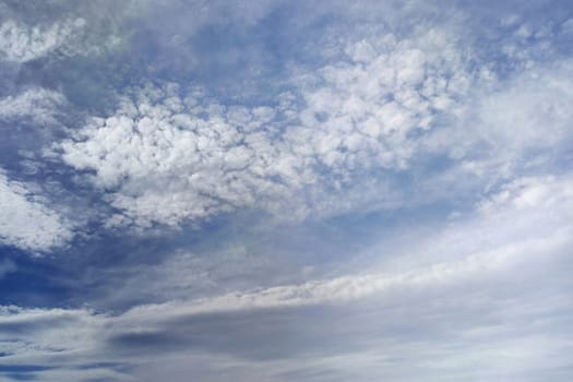 View of a beautiful blue sky on a clear day, background