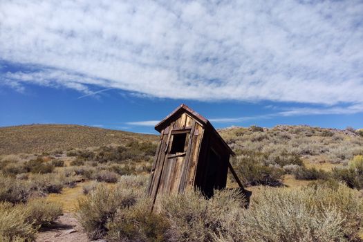 Old toilet in Bodie State Historic Park, Bridgeport, California, USA