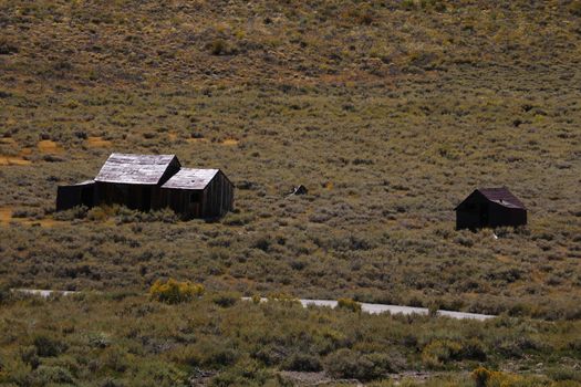 Abandoned houses in the desert after the gold rush, Bodie, Ghost Town, California