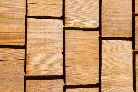 Detail of protective wooden shingle on the roof