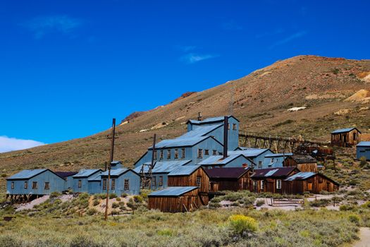 Bodie is a historic state park of a ghost town from a gold rush era in Sierra Nevada