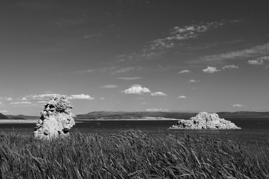 Wonderful limestone tufa towers in Mono Lake South Tufa area