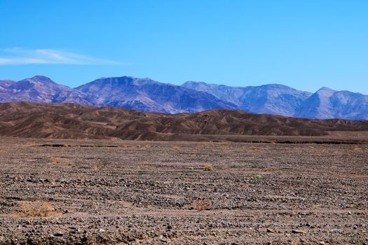 View of a mountain range in Death Valley National Park in California