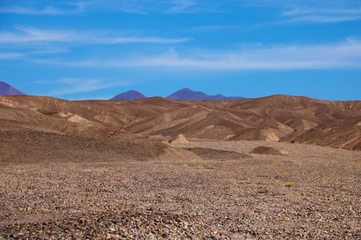 a fantastic and colourful sand and rock formation in the Death Valley