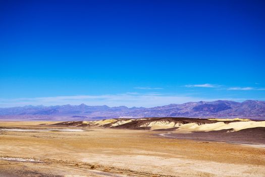 Panoramic view from the Zabriskie point in Death Valley National Park in California