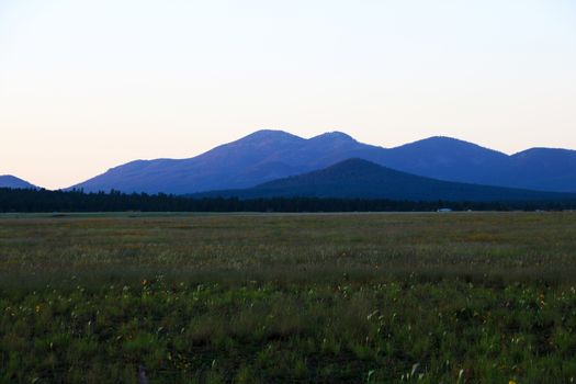 View of the fields and mountains in Arizona, USA