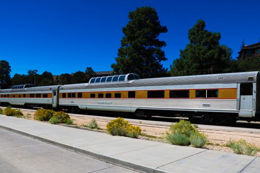 View of train in Gran Canyon National Park railway station