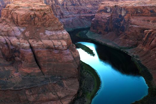 horseshoe bend at sunset. -page arizona,usa