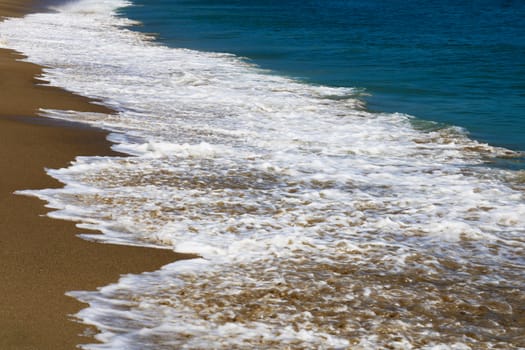 Coastline and waves of the beach. Los Angeles, USA