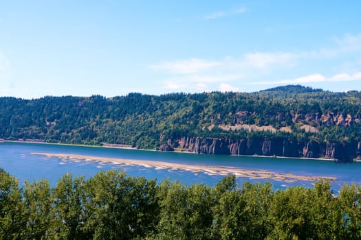 View of the river and the lake with a beautiful sky.