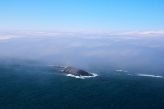 Early morning in the pacific ocean, view from above.