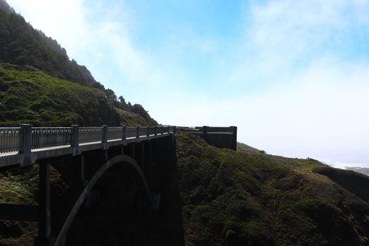 Bixby Bridge Foggy Morning Pacific Coast Highway One.