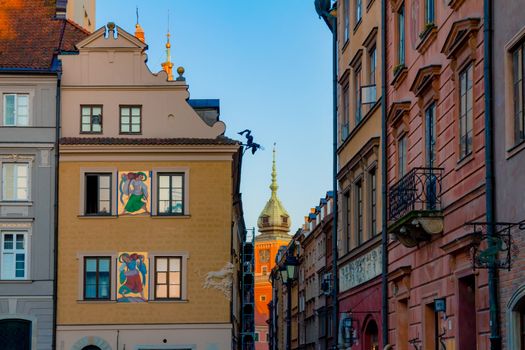 The Royal castle in the main square street of the Warsaw Old Town.