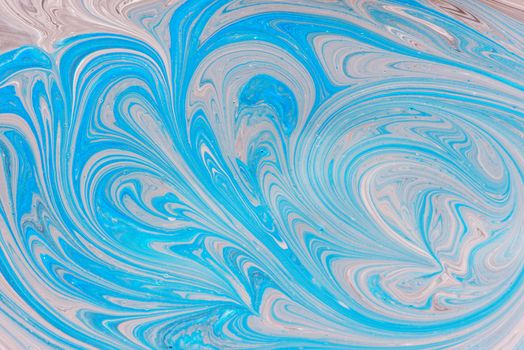 Abstract motion dynamic background. Blue and white color artistic pattern of paints. Swell artwork for creative graphic design.