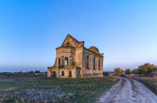 Abandoned Catholic Church of St. George in the village of Krasnopole, Mykolaiv region, Ukraine