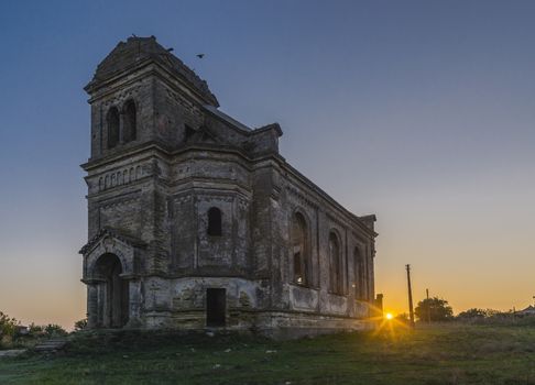 Abandoned Catholic Church of St. George in the village of Krasnopole, Mykolaiv region, Ukraine