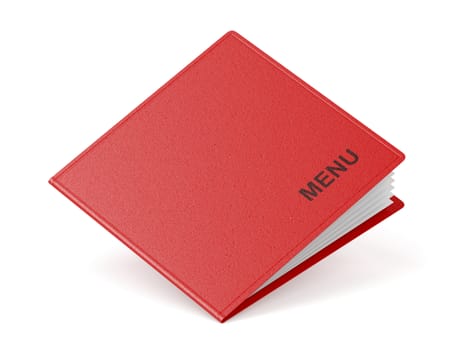Red restaurant menu on white background