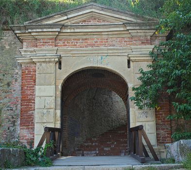 Gate on Petrovaradin fortress in Novi Sad, Serbia