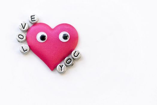 Valentines day romantic background, happy holiday on February 14, love concept. Postcard on a white background, decorated with hearts. Decorative card for the holiday. Vanentine Day.