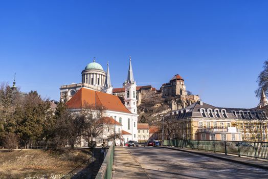 Castle in Hungary. Castle in Hungary. Westerly Cathedral. The biggest church in Hungary.View of an Esztergom Basilica, Hungary Westerly Cathedral.