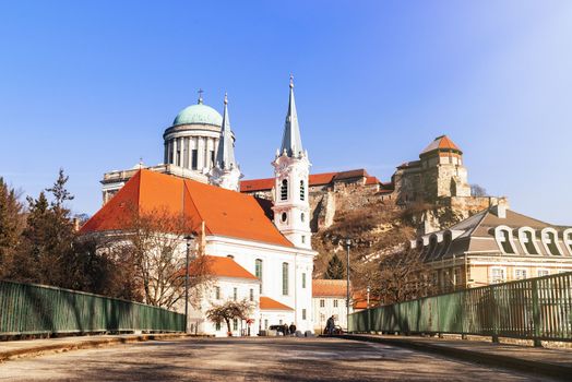 Castle in Hungary. Castle in Hungary. Westerly Cathedral. The biggest church in Hungary.View of an Esztergom Basilica, Hungary Westerly Cathedral.