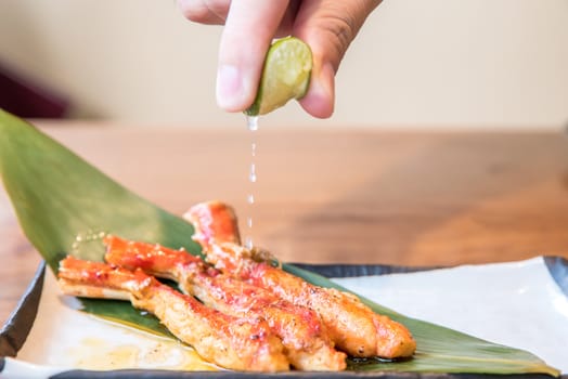 grilled taraba japanese king crab