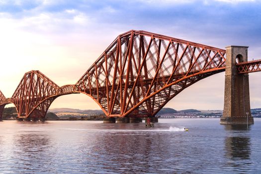 The Forth bridge, UNESCO world heritage site railway bridge in Edinburgh Scotland UK.