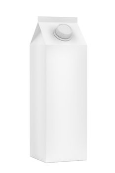 White blank packaging for milk, juice or other beverages
